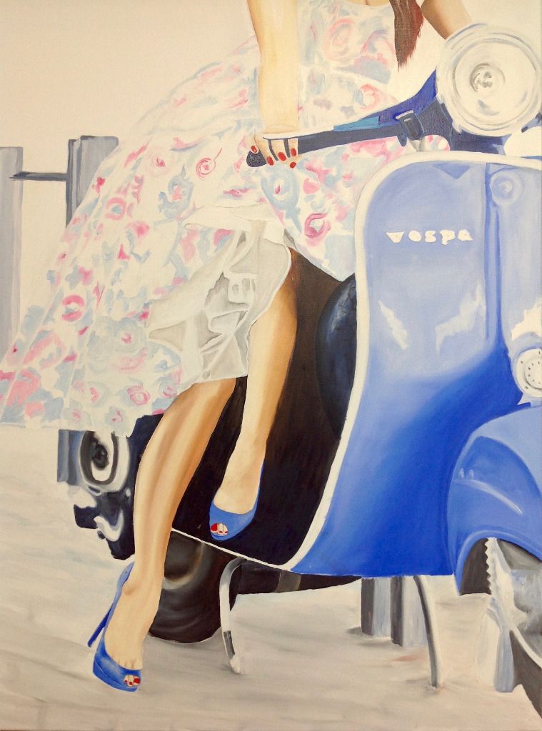 Signora e Vespa
huile sur toile